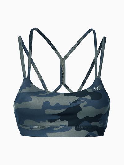 Calvin Klein Ruhák HU271390 | Calvin Klein Medium Support Női Sportmelltartó Fekete / Camo